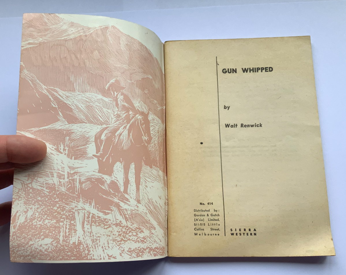 GUN WHIPPED Australian pulp fiction Western book 1950s-60s